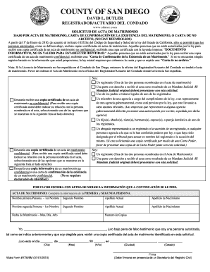 Solicitud de Acta de Matrimonio