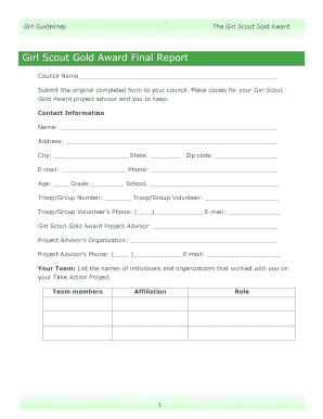 Girl Scout Gold Award Final Report