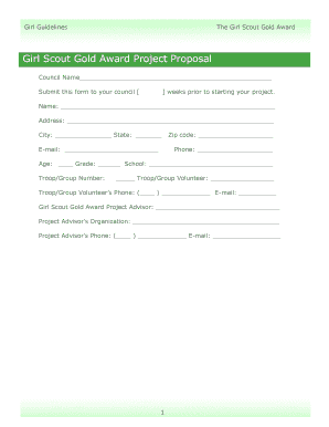 Girl Scout Gold Award Project Proposal