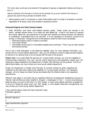 notice regarding standards for medi cal eligibility and recovery