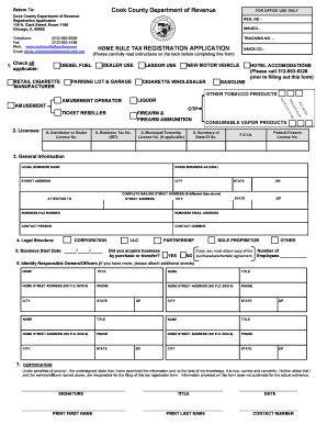 Cook County Home Rule Tax Registration Application