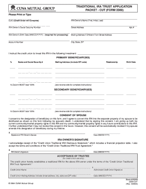 Traditional IRA Trust Application Form 2300