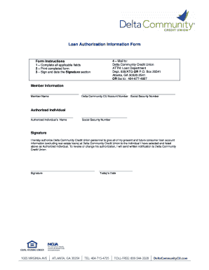 Loan Authorization Form