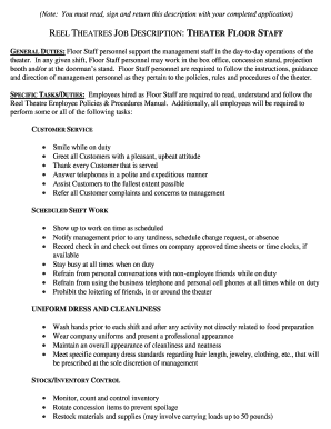 Reel Theatres Floor Staff Application