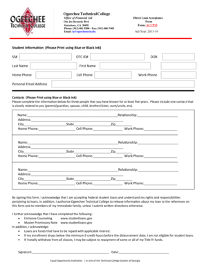 Direct Loan Acceptance Form
