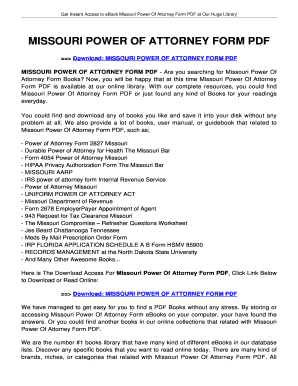 Fillable Online Missouri power of attorney form pdf - tolianbiz Home Fax Email Print - pdfFiller