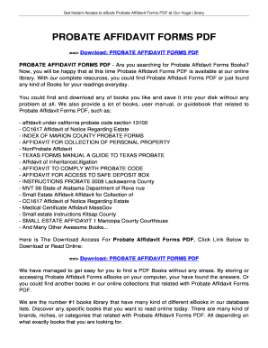 Fillable Online Probate affidavit forms pdf - tolianbiz Home Fax Email ...