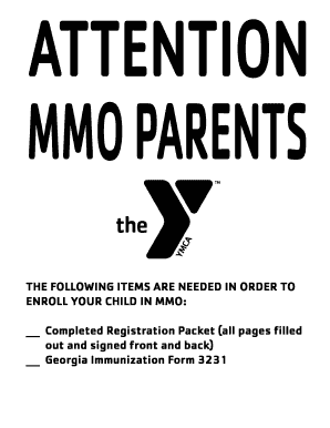YMCA Child Enrollment and Waiver Form