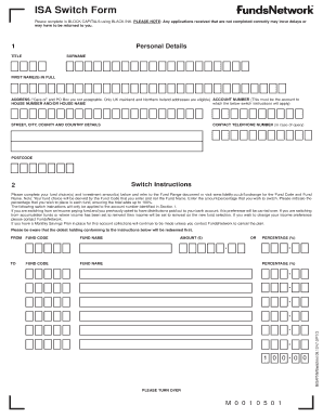 Fidelity Fund Switch Form