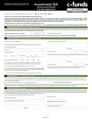 Investment ISA Transfer Application