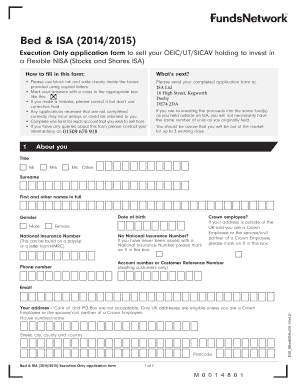 UK Flexible NISA Execution Only Application Form