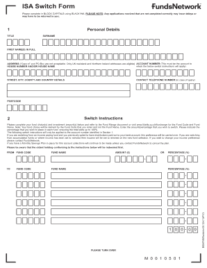 Fidelity ISA Switch Form