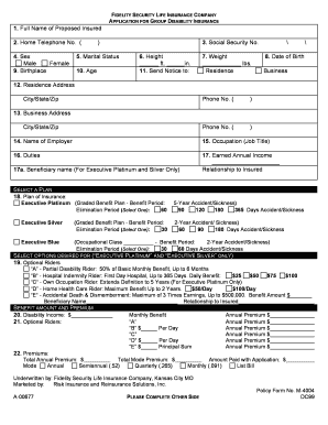 Group Disability Insurance Application