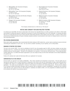 Notice and Consent for AIDS-Related Testing