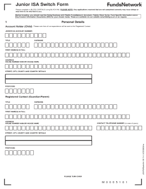 Junior ISA Switch Form
