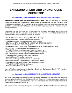 Fillable Online Free Tenant Renter Background Check Form Word Pdf Fax Email Print Pdffiller