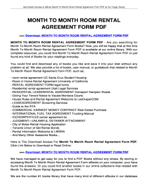 room rental agreement month to month