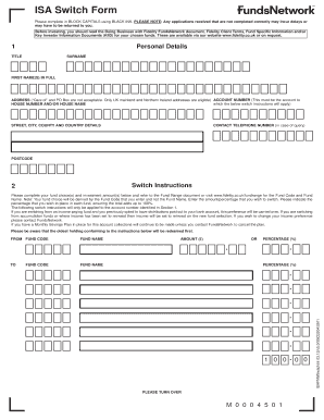 Fidelity ISA Switch Form