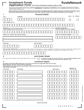 Investment Funds Application Form