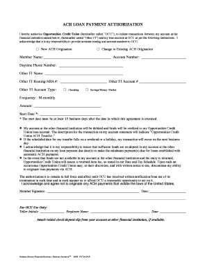 ACH Loan Payment Authorization
