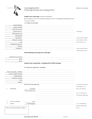 Justitie Aanvraagformulier Ministerie van Justitie Verklaring Omtrent het Gedrag (VOG)