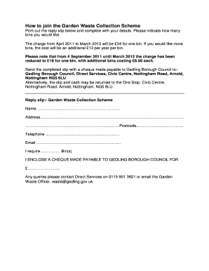 Garden Waste Collection Scheme Application