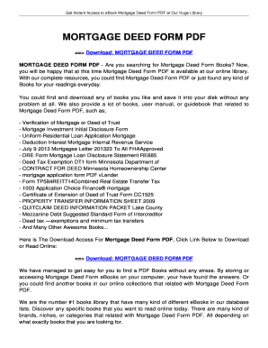 28 Printable Mortgage Deed Template Forms - Fillable Samples in PDF