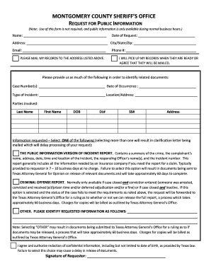 Montgomery County Public Information Request Form