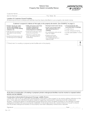 Natural Gas Property Site Sketch & Liability Waiver