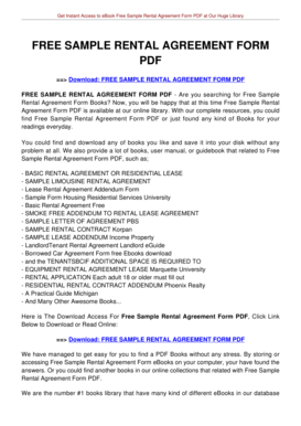 House rent agreement format pdf - Free sample rental agreement form pdf - Your Happy Family