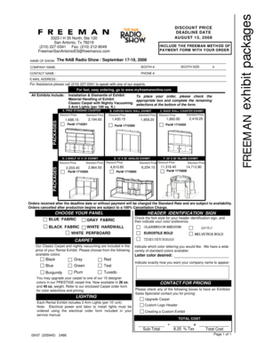 Freeman Exhibit Order Form