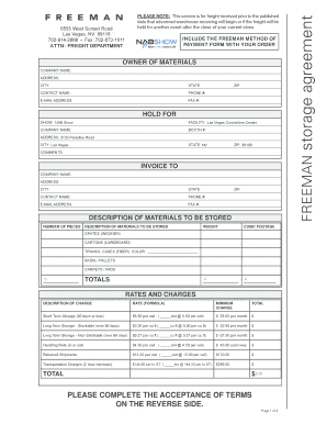 Freeman Storage Agreement