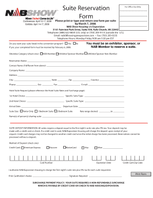 NAB Show Suite Reservation Form