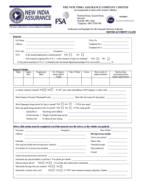 Motor Accident Claim Form