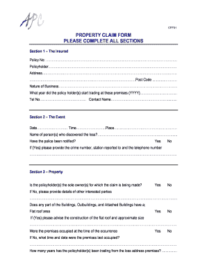 Property Claim Form