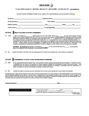 Health Savings Account Election Form