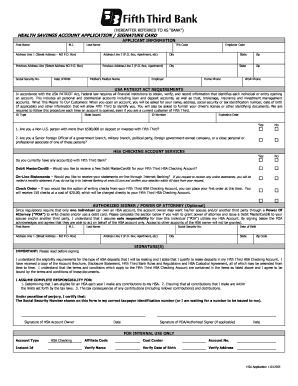 Health Savings Account Application