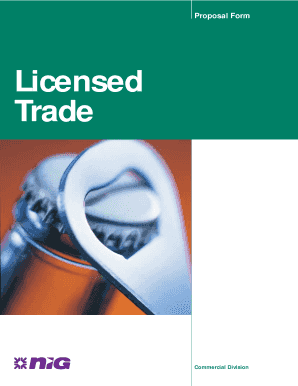 NIG Licensed Trade Proposal Form