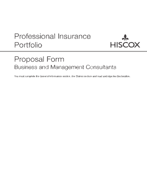 Professional Insurance Portfolio Proposal Form