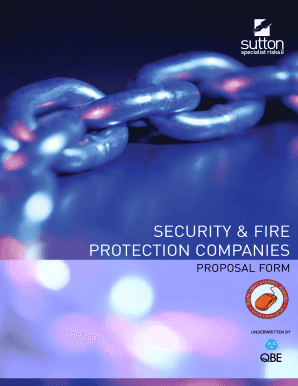 Security & Fire Protection Insurance Proposal Form