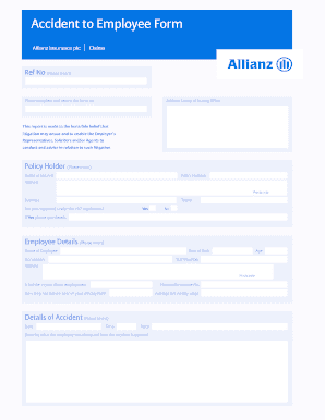 Accident to Employee Form