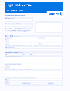 Allianz Insurance Legal Liabilities Form