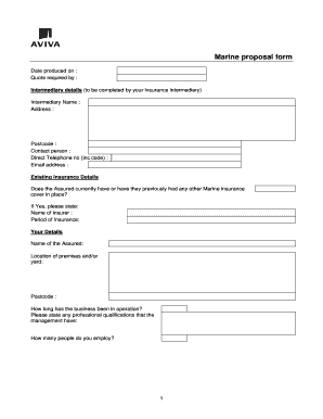 Marine Property Proposal Form