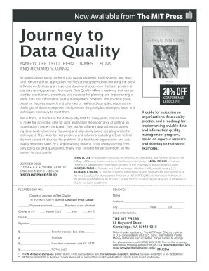 Journey to Data Quality Book Order Form