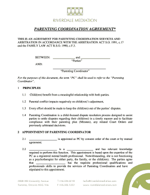 Parenting Coordination Agreement