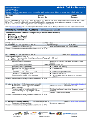Waikato Building Consents Minor Works Checklist