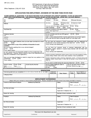 New York State Fair Employment Application