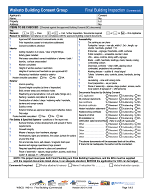 Final Building Inspection Commercial Form