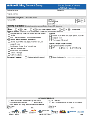 New Zealand Building Inspection Form