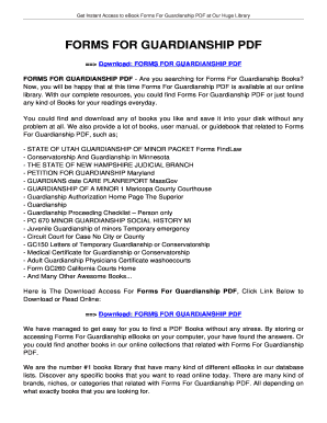 Fillable Online FORMS FOR GUARDIANSHIP FORMS FOR GUARDIANSHIP Fax Email ...